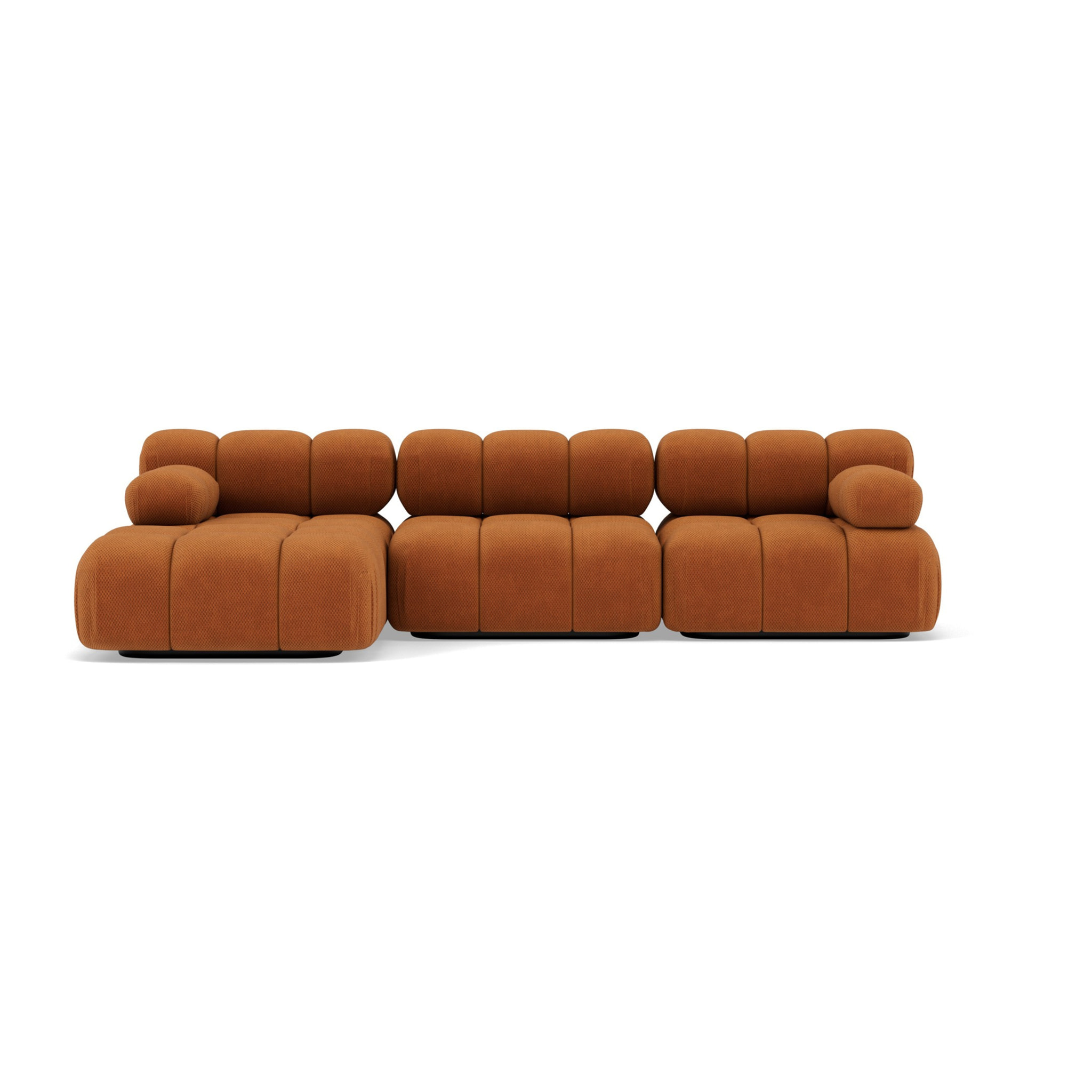 Ruby - canapé modulable d'angle gauche 4 places en velours texturé - Terracotta