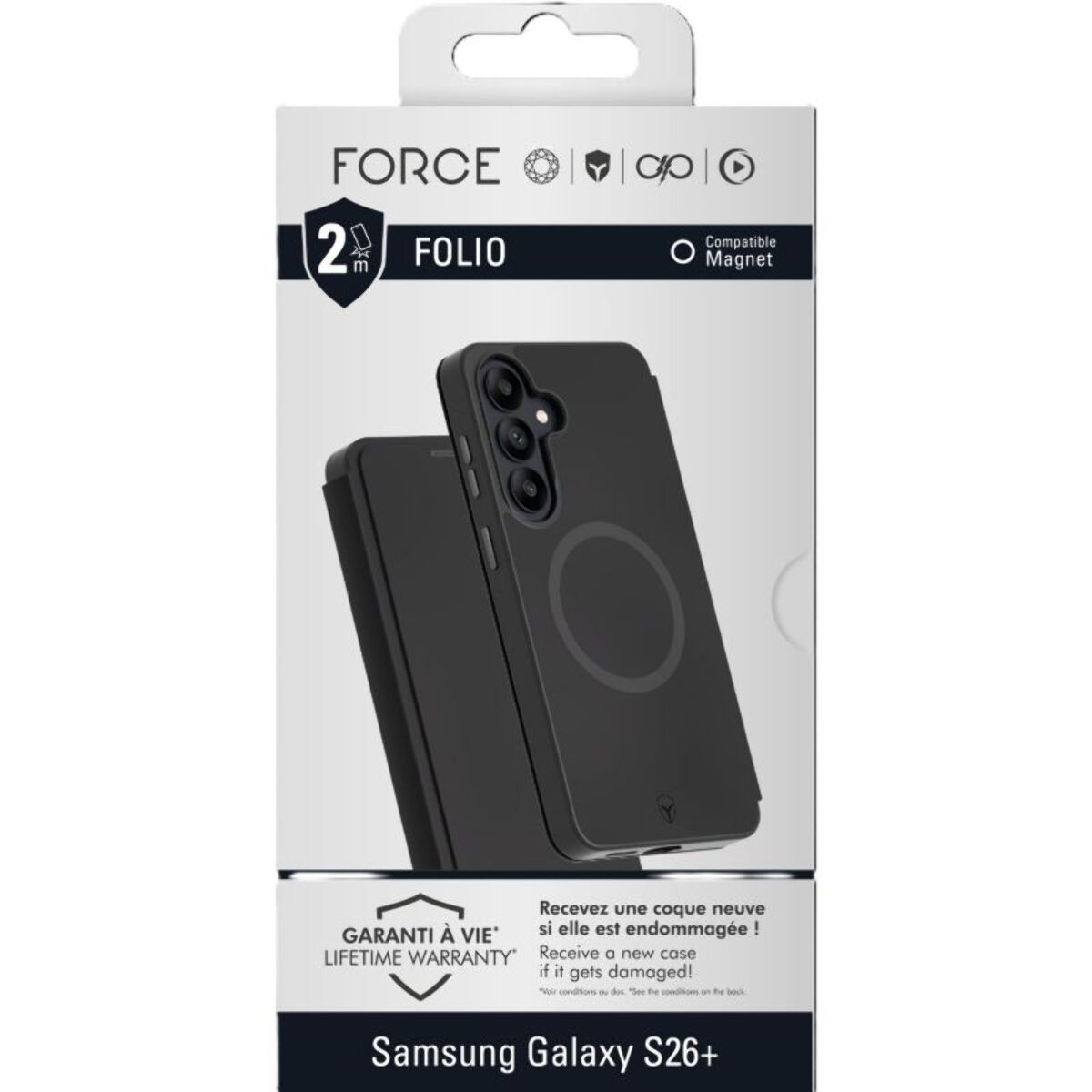 Coque FORCE CASE étui Magnet S26+ noir