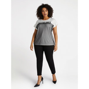 Fiorella Rubino - Camiseta LENZING™ ECOVERO™ de viscosa con tul - Negro