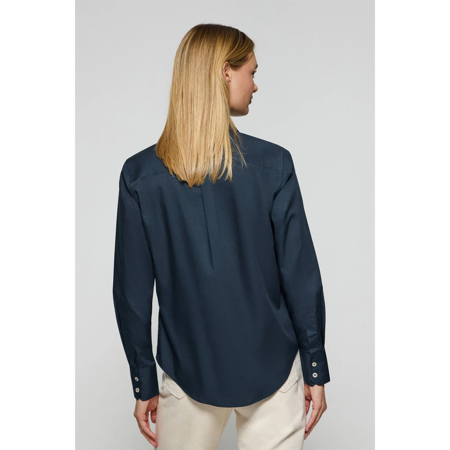 Camicia in popeline blu marino con logo Rigby Go