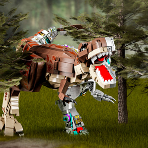 Maqueta 3D mecanizada con diseño de Tyrannosaurus Rex con 1388 piezas.