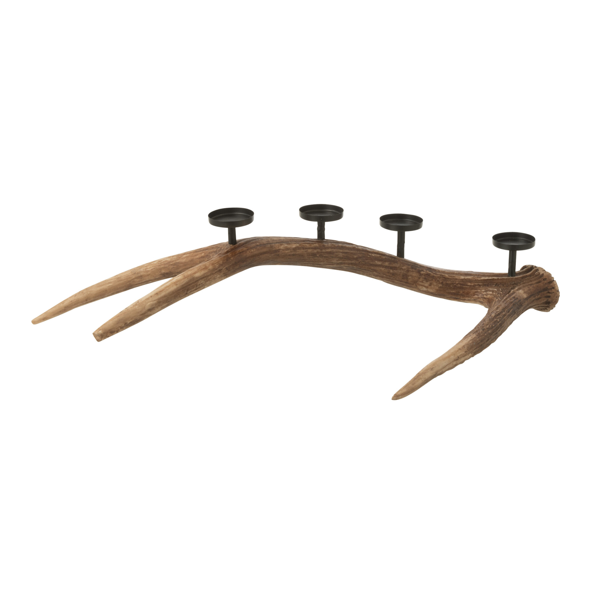 J-Line bougeoir Antlers - polyrésine - brun - small