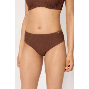 Slip bikini midi modellante Marrone
