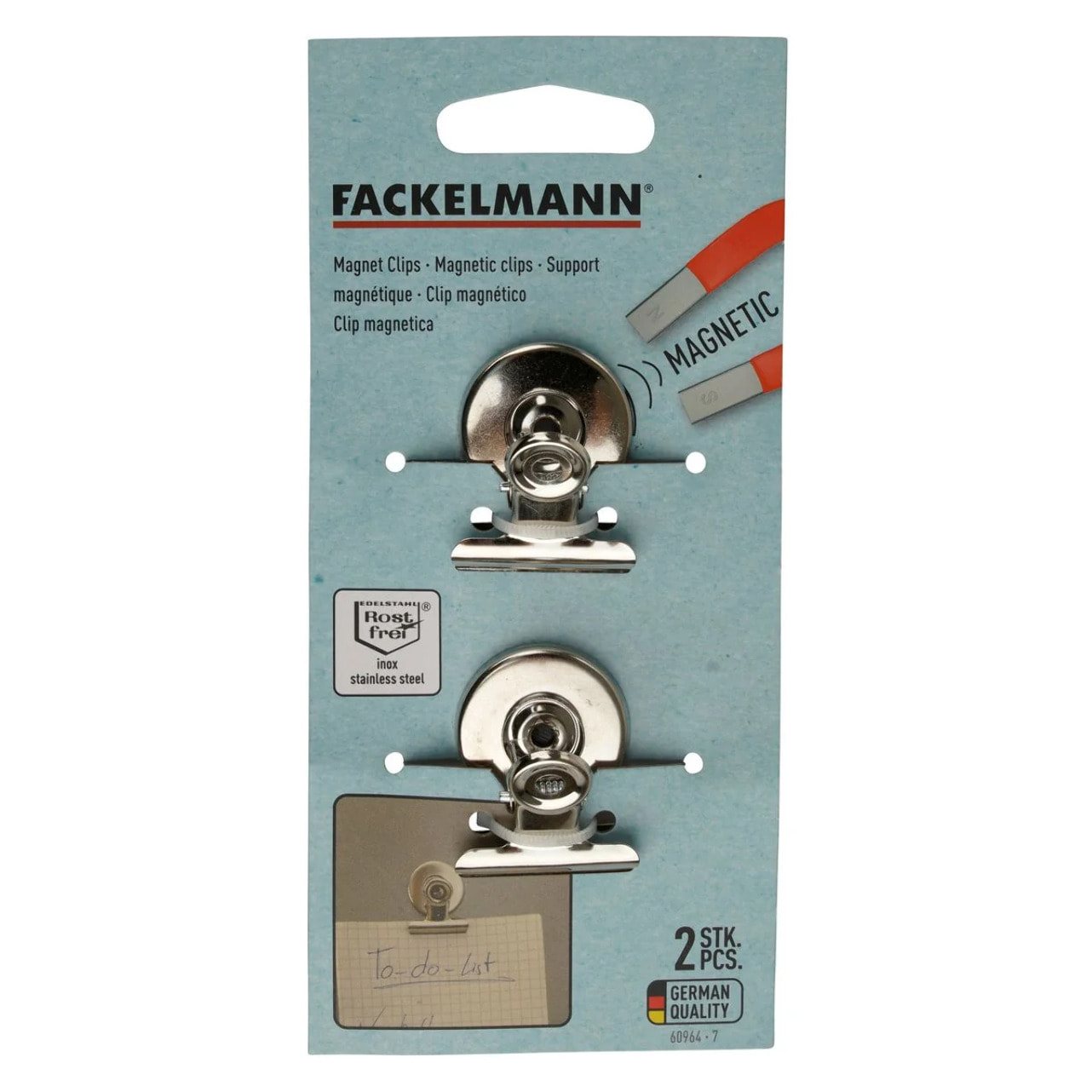 Lot de 2 pinces magnétiques Fackelmann Tecno