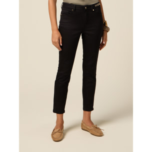 Oltre - Pantalones pitillo con detalle de cadena - Negro