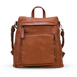 Mochila antirrobo cuero con cremallera