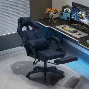 Chaise gaming de bureau ergonomique inclinable noire JOAO