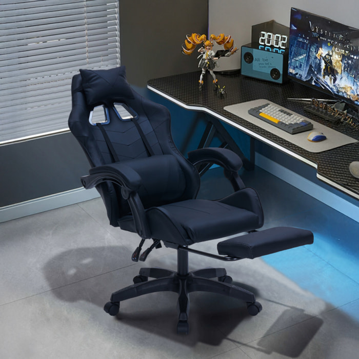 Chaise gaming de bureau ergonomique inclinable noire JOAO
