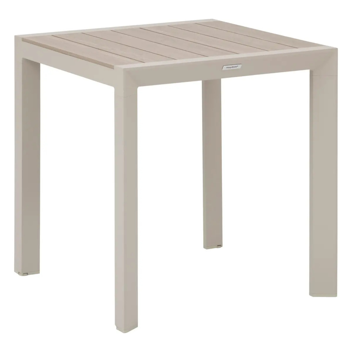 Table de jardin "Évasion" effet bois lin & argile 2 places lates en aluminium