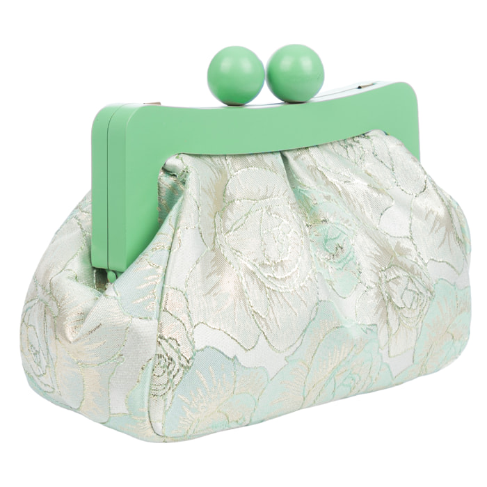 Bormida Bolso bandolera Mujer. Fabricado en madera y tela con diseños florales.