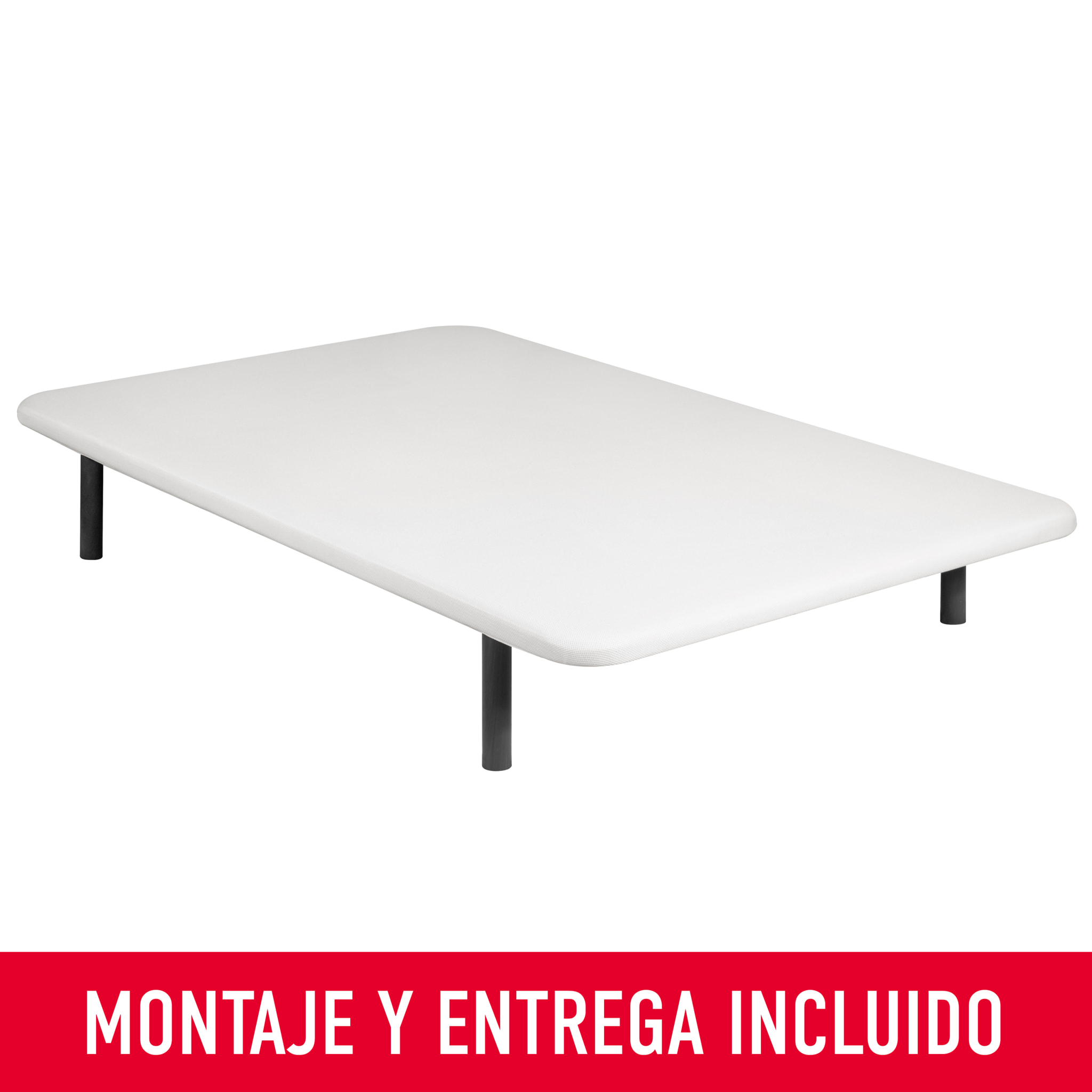 Base Tapizada Blanca Reforzada Tejido 3D Transpirable con 4 Patas, Montaje Incluido, 3 Años de Garantía · ROYAL SLEEP