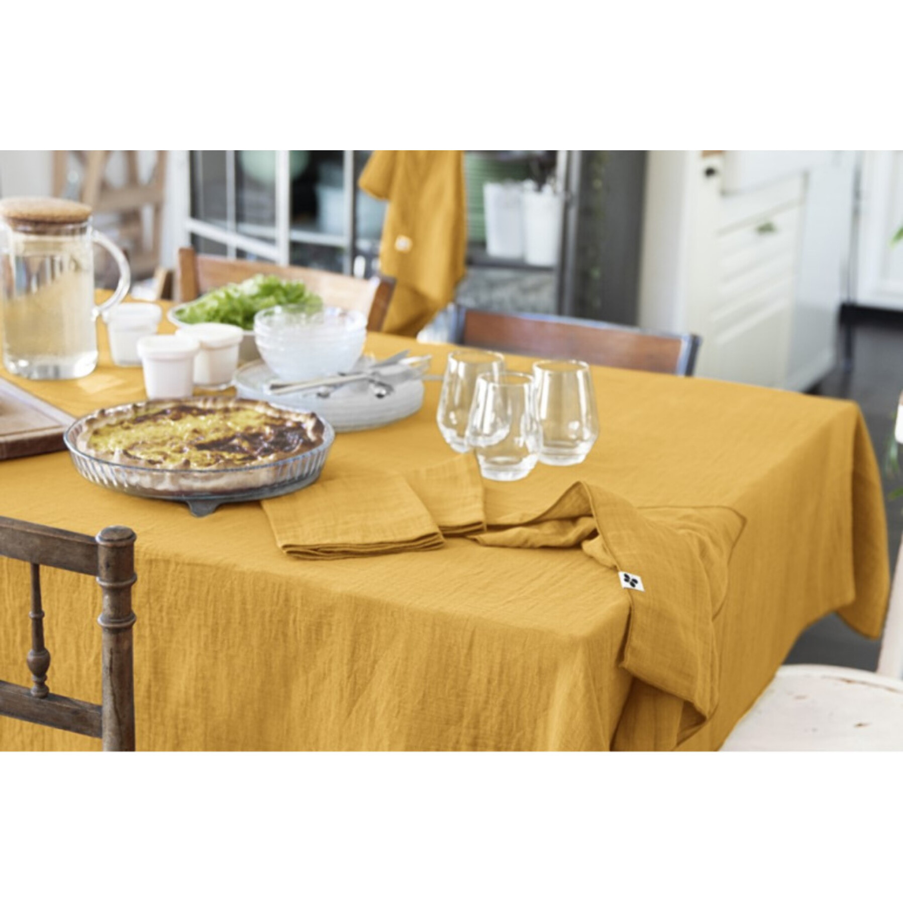 Lot de 3 serviettes 40x40 cm en gaze de coton - 10 coloris - GAIA