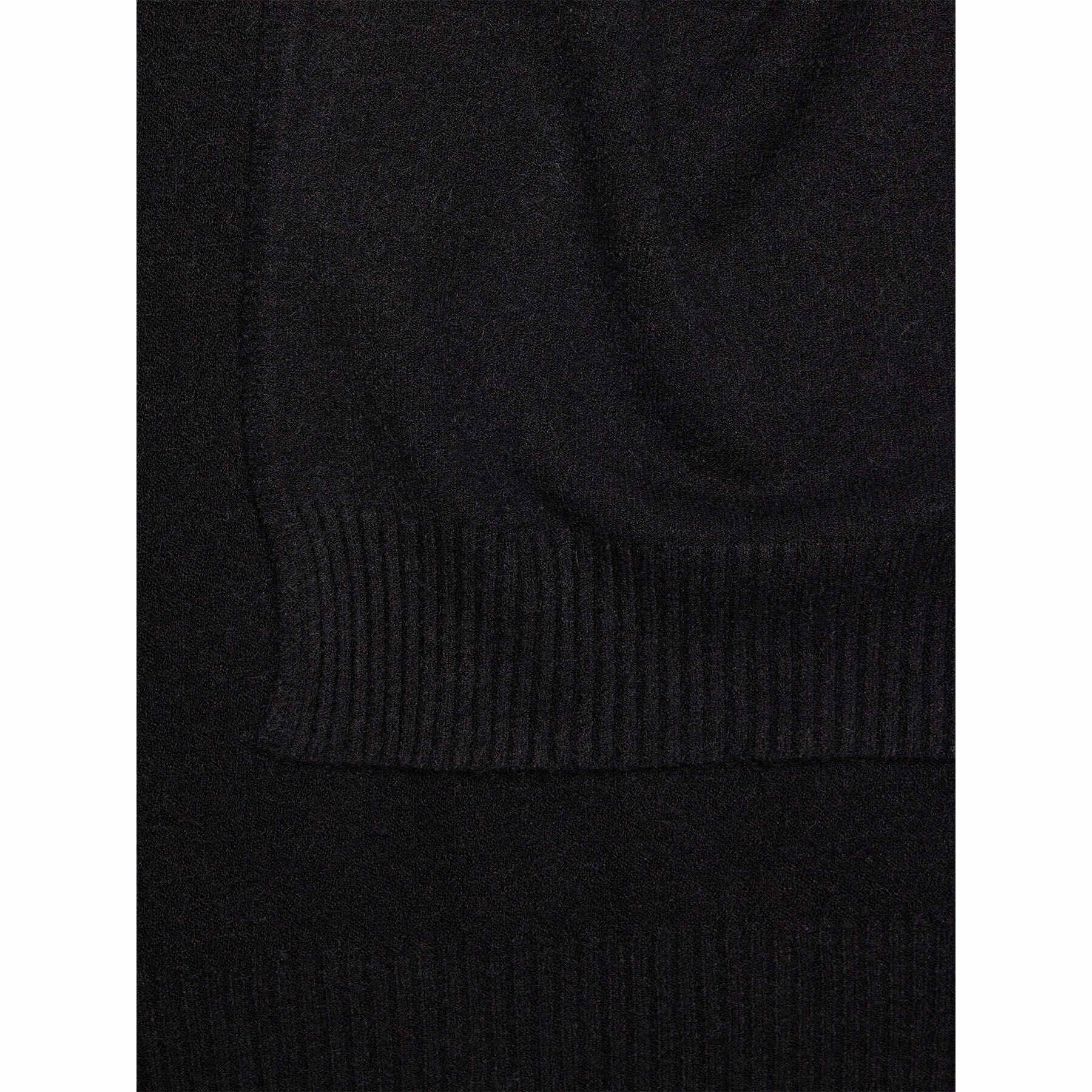 Fiorella Rubino - Sciarpa lunga con bordi a coste - Nero