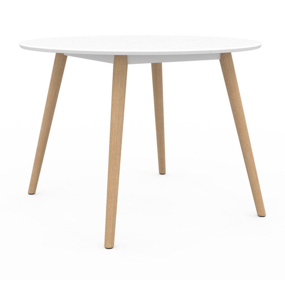 Table à manger ronde Stacy bois et blanc Ø110cm