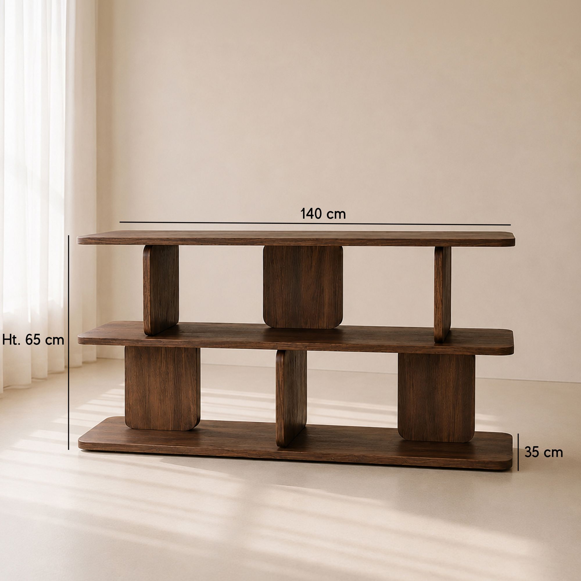 Meuble d'appoint haut effet bois marron OREE