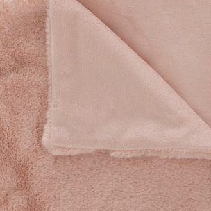 Plaid effet fourrure rose 125X150cm