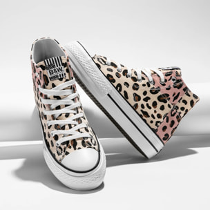 B&W Break&Walk - Sneakers Alte Doppia Piattaforma Casual per donna comode