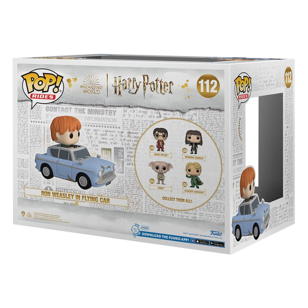 Harry Potter - Chamber Of Secrets Anniversary Pop Rides Vinile Figura Ron W/car 15 Cm Funko