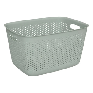 Panier "Tila" 17L sauge en plastique