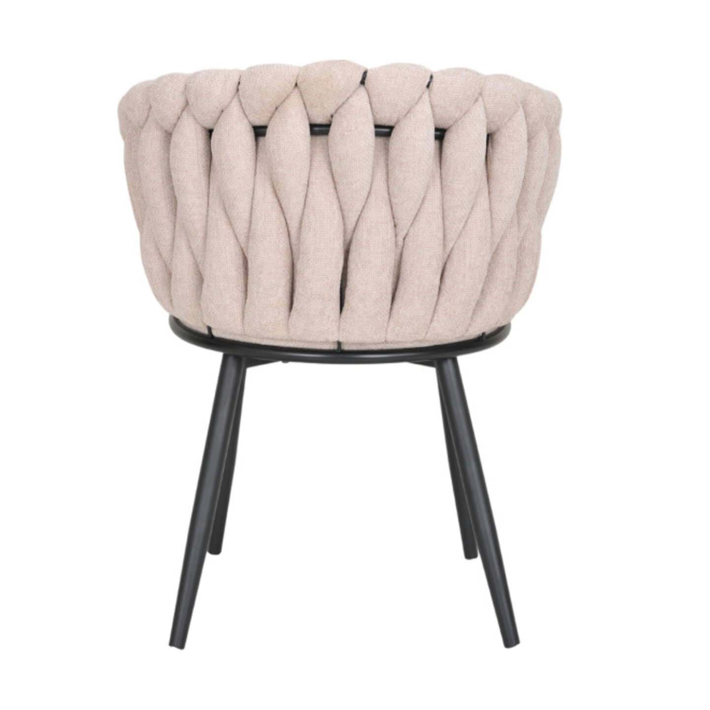 Chaise en tissu beige avec accoudoirs et pieds en métal - MELODIE 2
