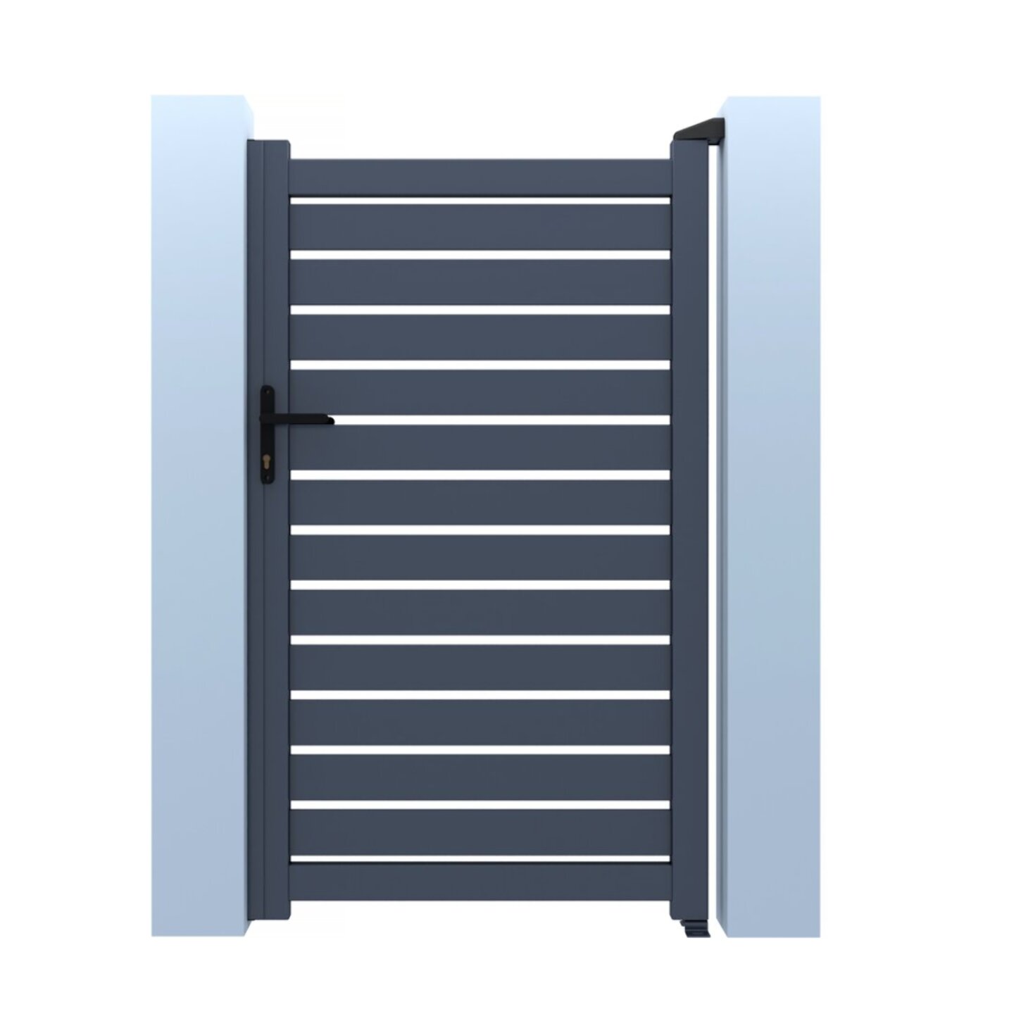 Portillon aluminium semi-ajouré "Malo" - 100 x 120 cm  - Gris