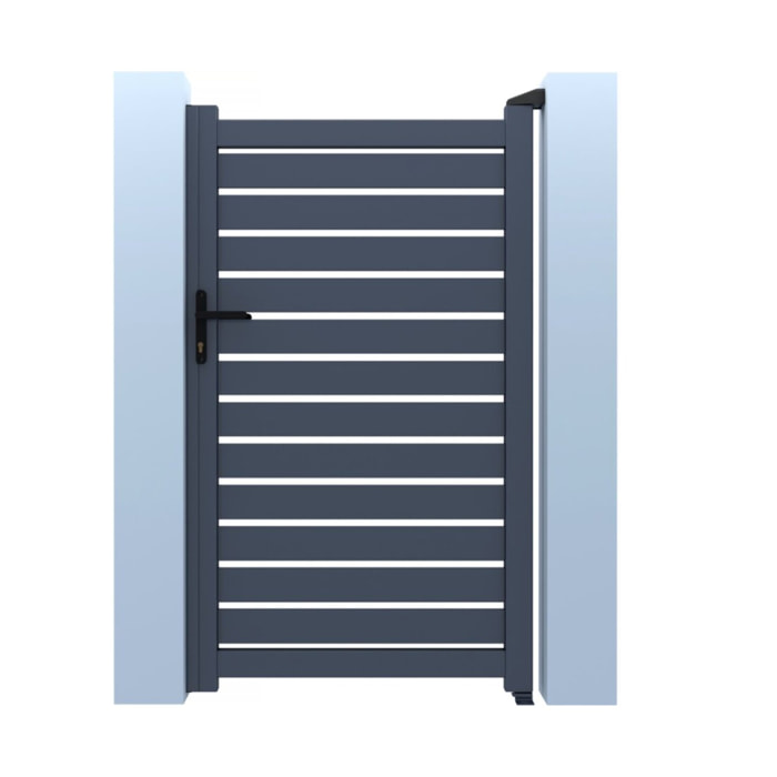 Portillon aluminium semi-ajouré "Malo" - 100 x 120 cm  - Gris