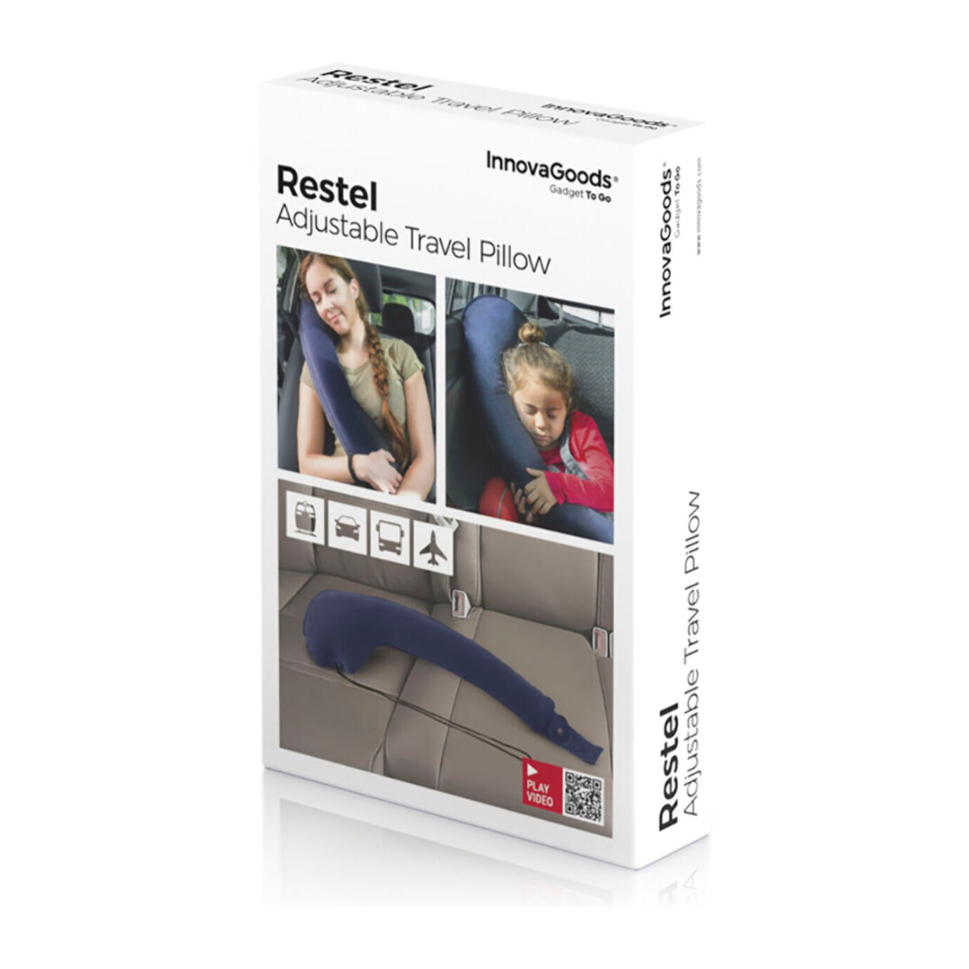 Almohada de Viaje Hinchable con Sujeción para Asientos Restel InnovaGoods