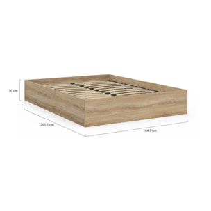 Lit coffre Malta 160x200cm effet bois naturel