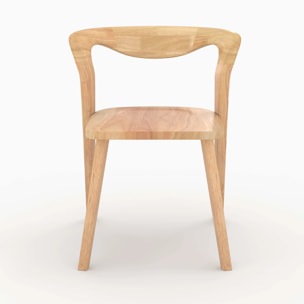 Chaise en bois d'hévéa clair - Vega