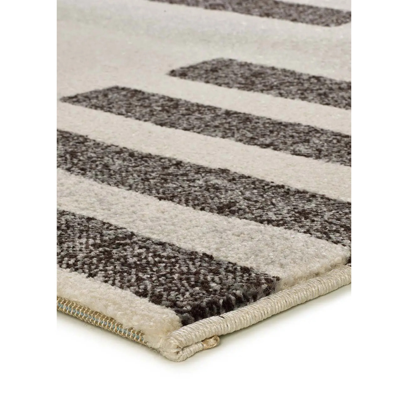 LESSIA Alfombra geométrica de pelo corto crema, varias medidas disponibles.