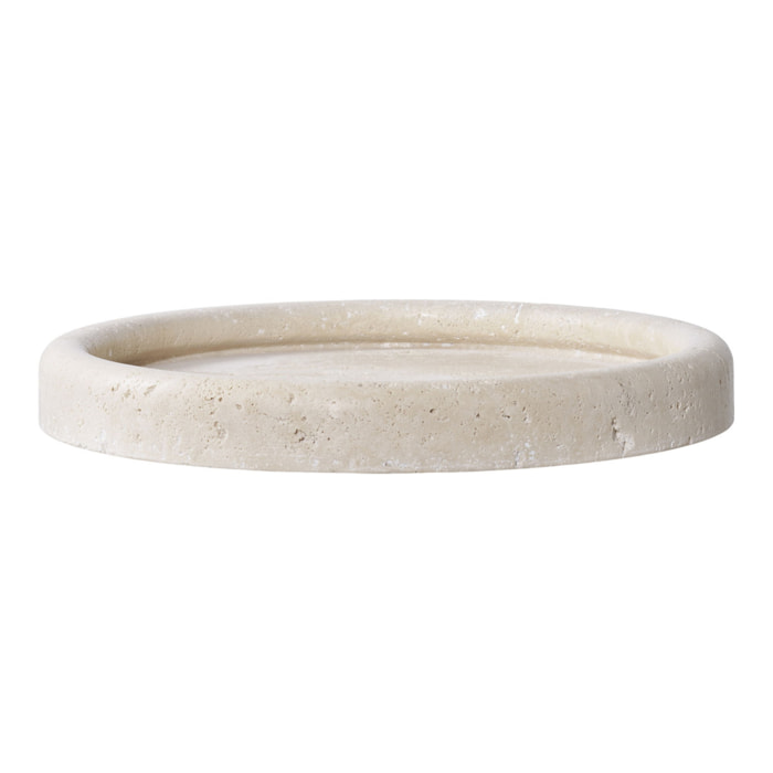 Vassoio tondo in travertino naturale Vikasa Home ø25,5 cm
