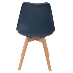 Chaise Scandinave Coque Rembourree Bleu - Lot De 2