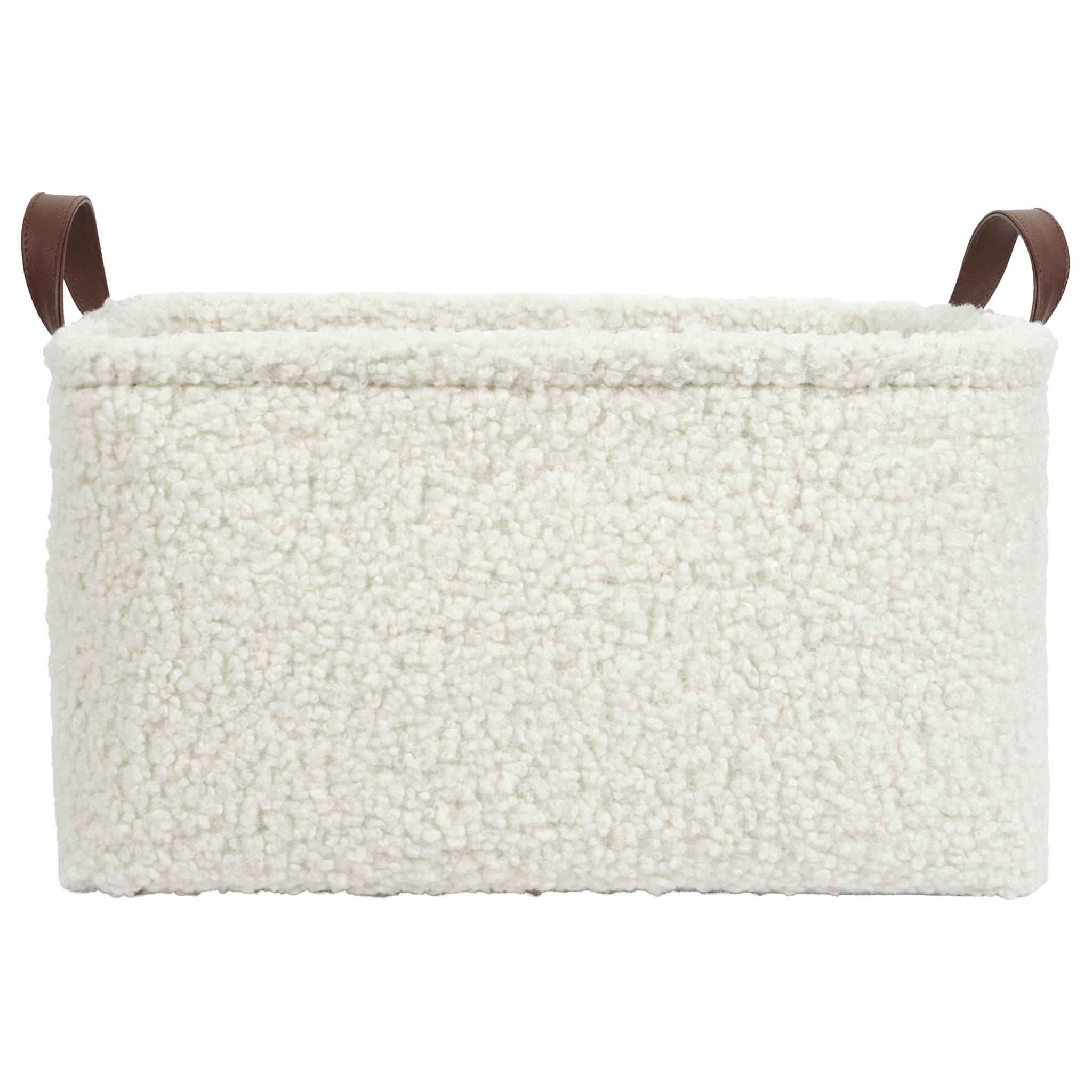 Panier Rangement Velours Cotele Blanc