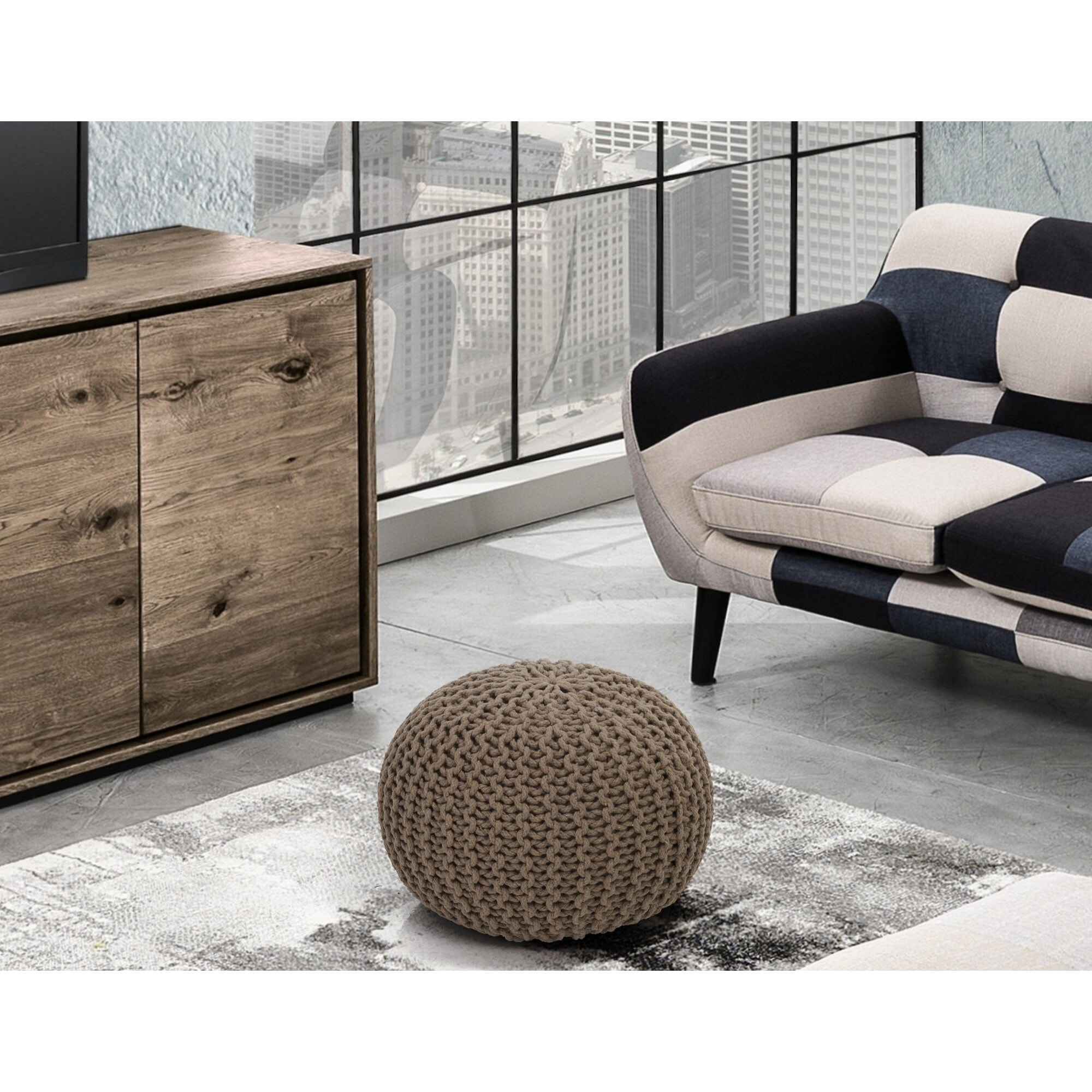 ORESTELUCHETTA pouf LINS BEIGE