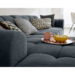 Ray - canapé d'angle gauche - 4 places - en tissu texturé - Gris