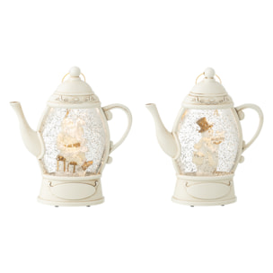 J-Line suspension Boule À Neige Théière - plastique - blanc - 2 pcs