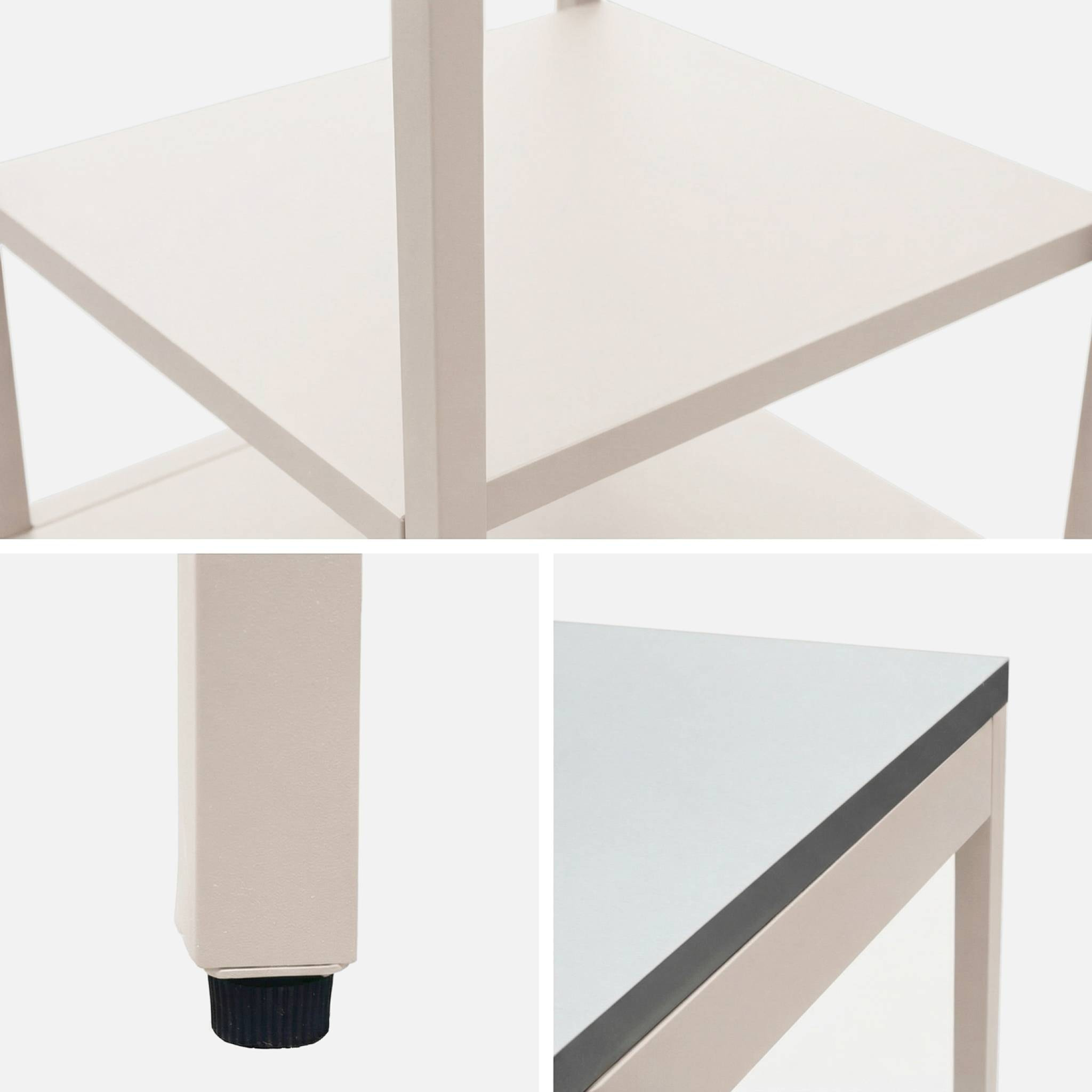 Cuisine d'extérieure en acier beige avec 2 étagères L49cm