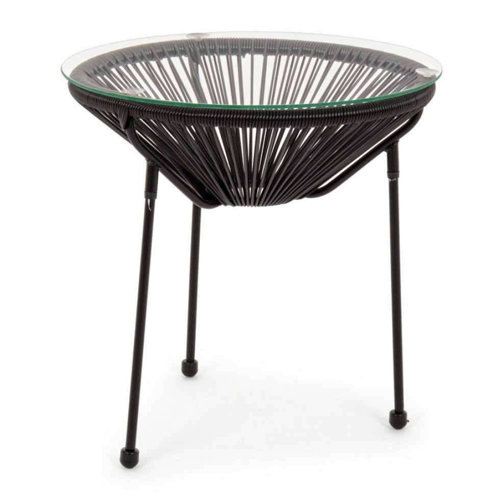 Tavolino PARKER corda nera Ã˜50x50 cm