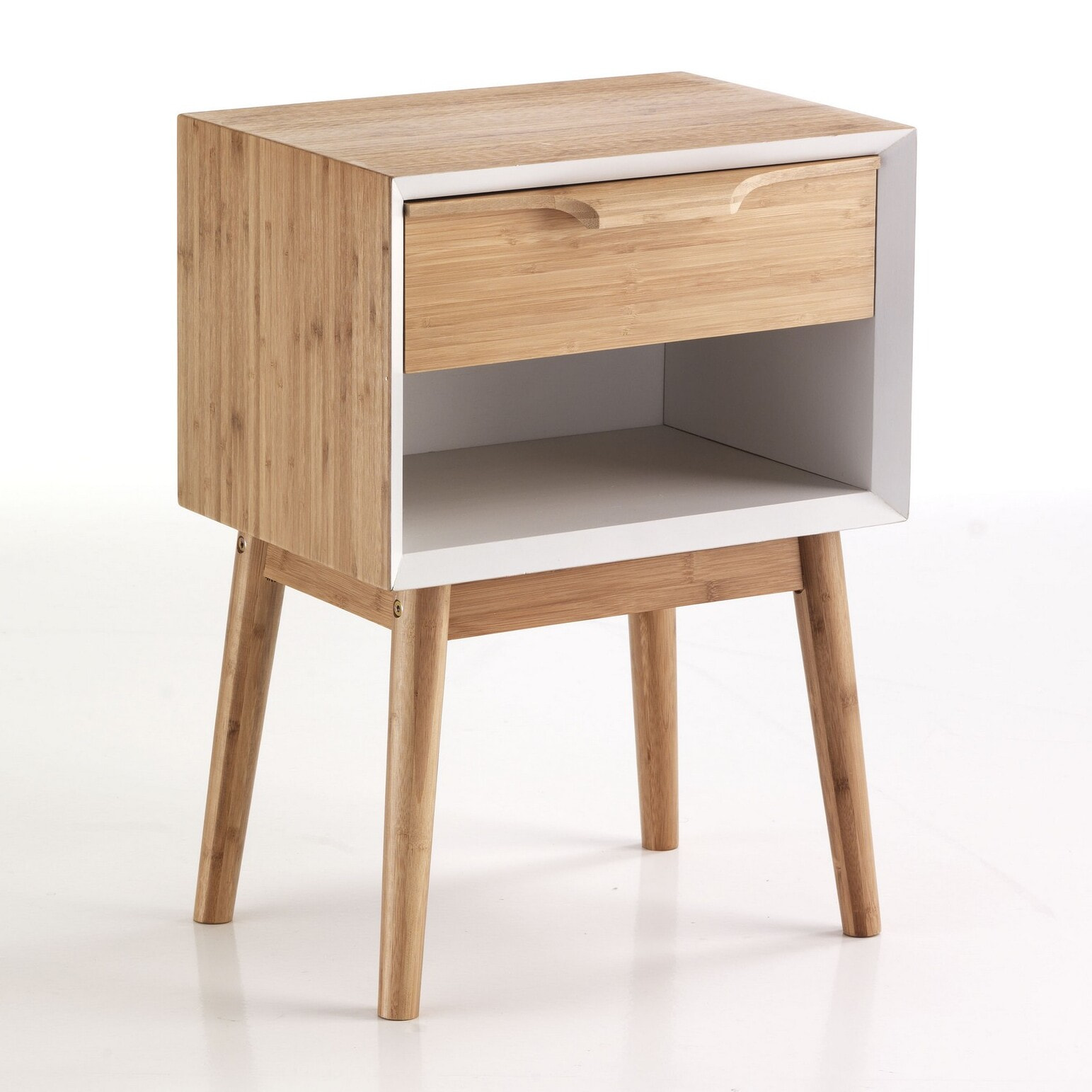 Table d’appoint Tomasucci HIJO, en bois, blanc, 42 × 30 × 58 cm