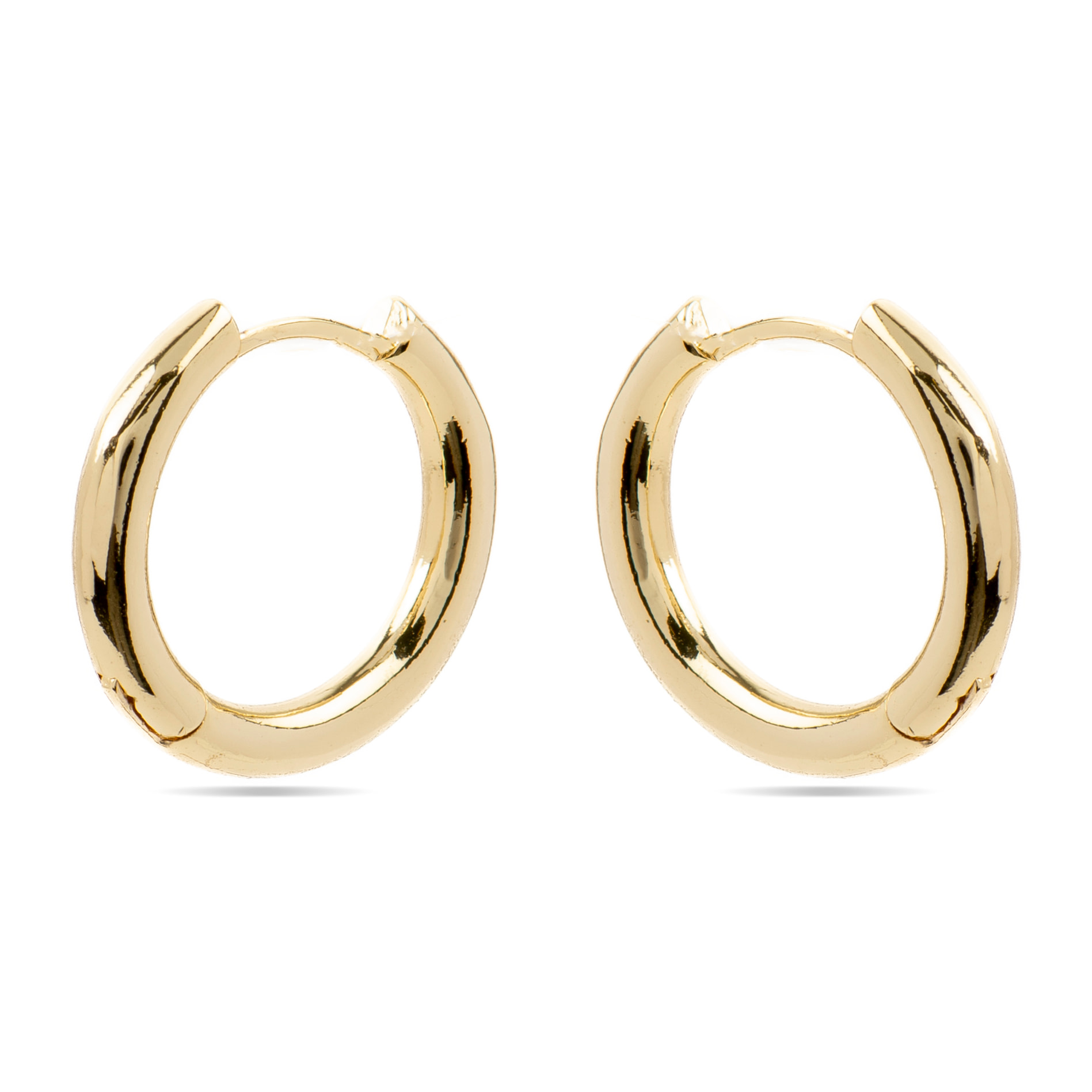 Pendientes de 19mm de diámetro con Circonita Brillante acabado oro amarillo de 18K