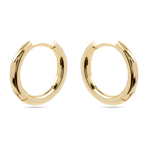 Pendientes de 19mm de diámetro con Circonita Brillante acabado oro amarillo de 18K