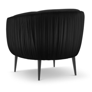 Fauteuil "Cyrille" en velours noir