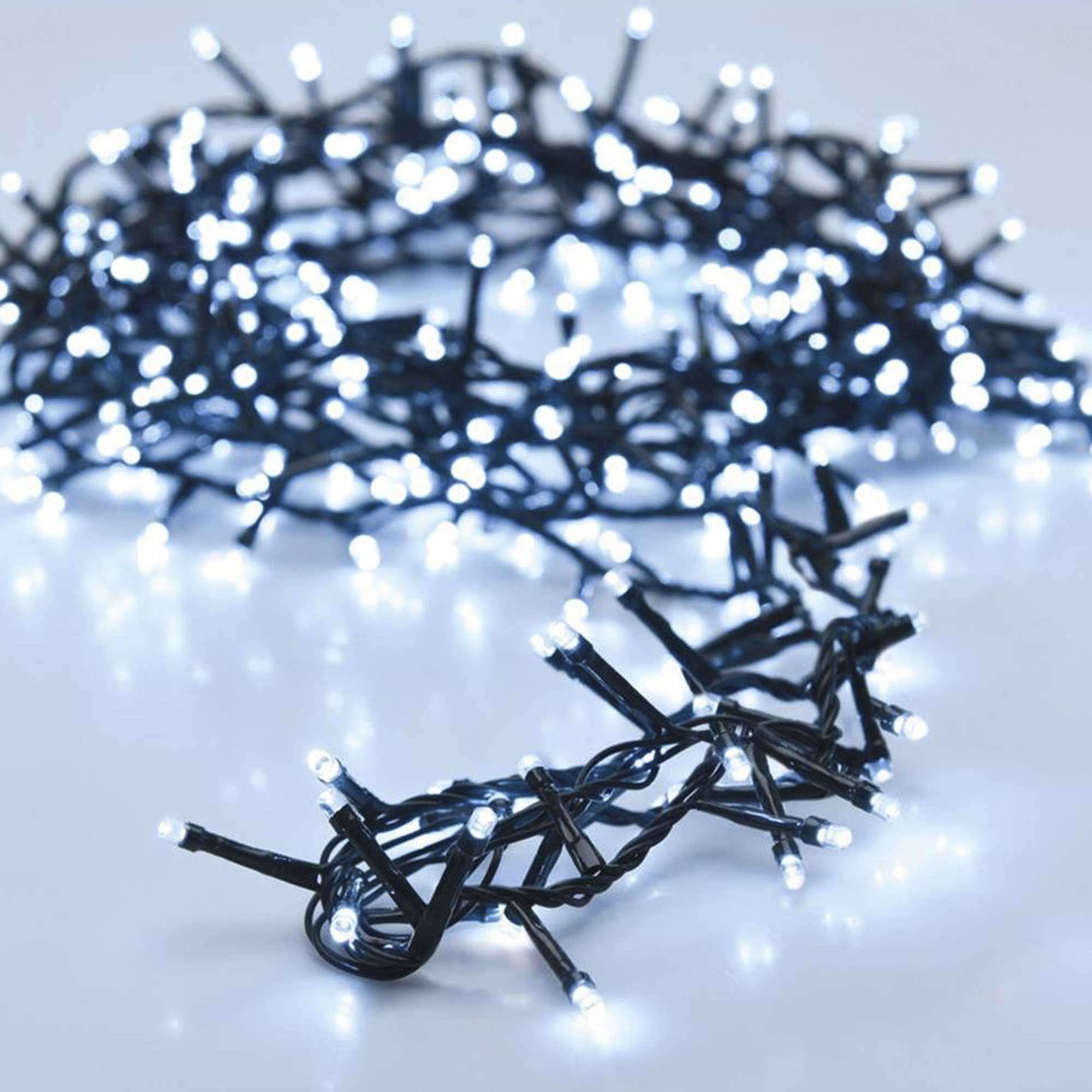 luces de navidad de 1250 luces led blanco con cable de 25 metros y temporizador