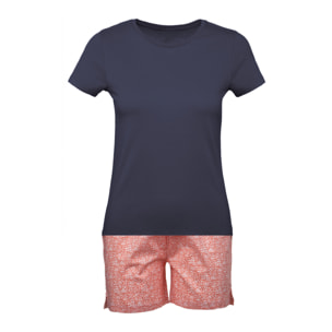 Pigiama leggero DONNA cotone fiori salmone