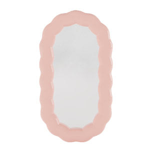 Brooklyn - Miroir mural ovale en céramique ondulée rose