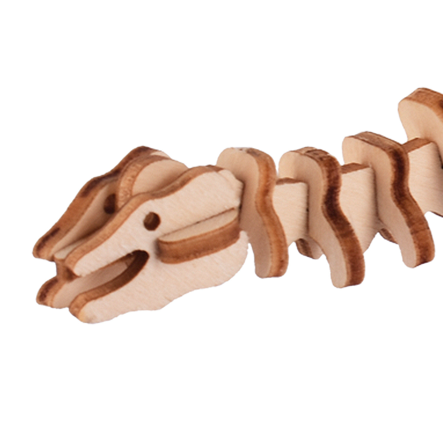 Maqueta 3D de madera. Diseño de Diplodocus. 34 piezas.