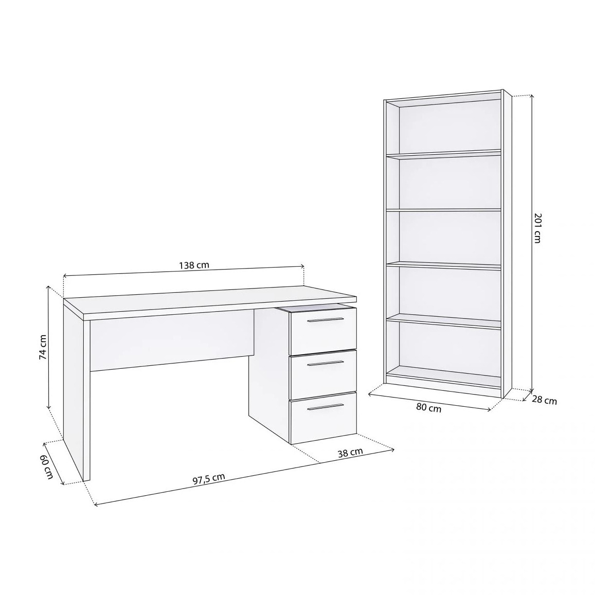 Pack office Sasha Plus Blanco Artik (Blanco Mate)