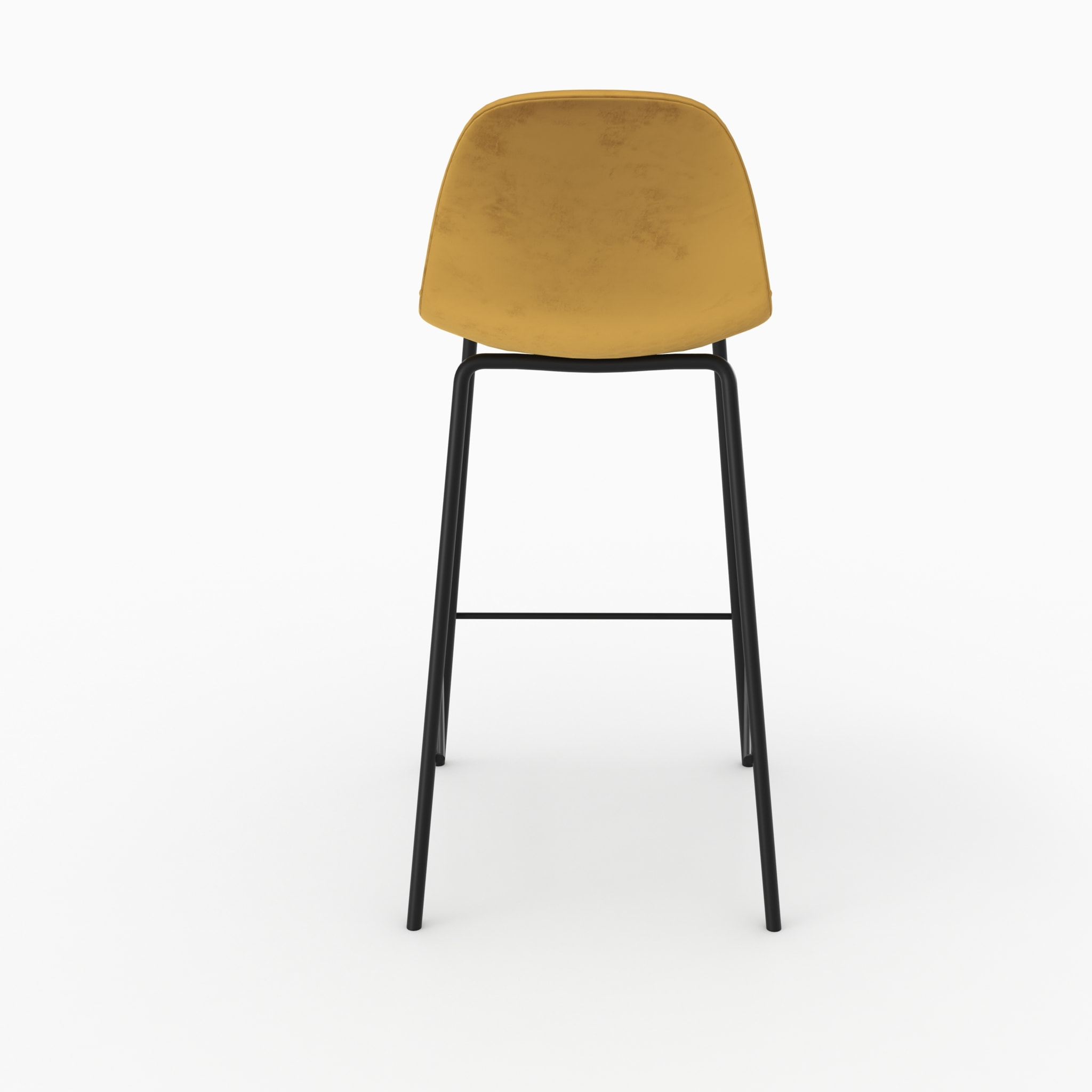 Chaise pour îlot central en velours jaune 65 cm - Henrik