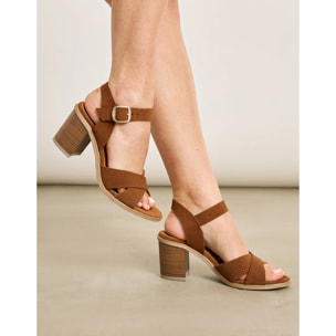 Sandalia Tacón Marrón Claro - Orsola