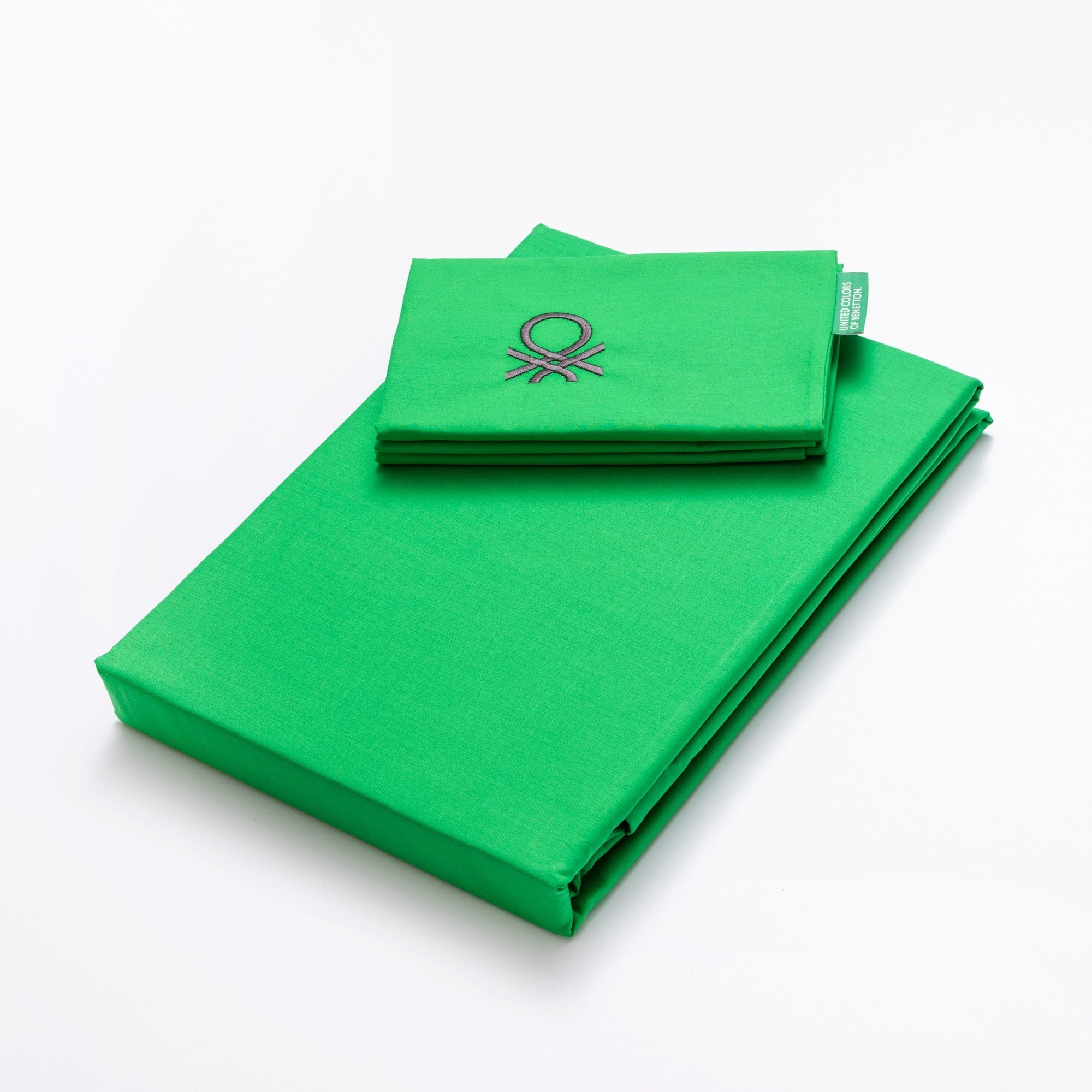 Set 2pc cama (funda nórdica 135x200cm + funda de almohada 80x80cm) 200tc 100% algodón verde y gris neutral be